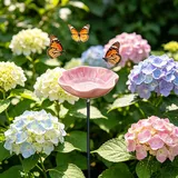 VUKHWX Vogeltränke Gartenstecker 60CM, 2-in-1 Für Vögel Bienen Insekten, Keramik Rostfrei, Für Garten Balkon Terrasse (A)