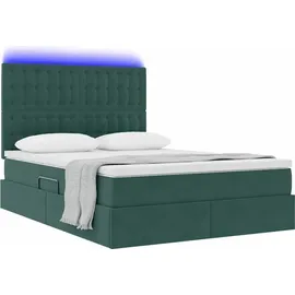 vidaXL Bett 140 x 200 cm Dunkelgrün