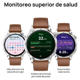 Huawei Watch GT 5 46 mm Silber Lederarmband Braun