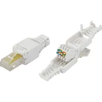 TRU Components 93014c935 RJ45-Stecker, werkzeuglos Stecker, gerade Natur 1St.