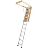 Vevor Bodenleiter, Tragkraft 170 kg, Dachbodenleiter höhenverstellbar von 3 bis 3,13 m, faltbare Dachbodentreppe aus Aluminium, Ideal für Dachbodenzugang, Balkonen im Obergeschoss