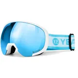 YEAZ Ski- und Snowboard-Brille hellblau/matt weiß BLACK RUN