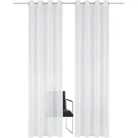 OTTO home Gardine OTTO HOME "Mila" Gr. 1, weiß, B:140cm H:145cm, Voile, Polyester, Gardinen, Gardine, mit Wellenmuster bestickt, monochrom
