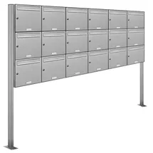 AL Briefkastensysteme Standbriefkasten 18 Fach Silber