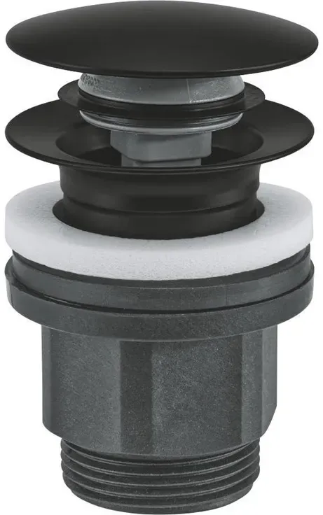 Push-up bottom valve matte black