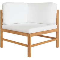 vidaXL 2-Sitzer-Gartensofa mit Creme Kissen Massivholz Teak