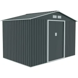 HATTORO S200 XXL Metall Gerätehaus Geräteschuppen Garten Haus Schuppen Gartenhaus Laube Grau