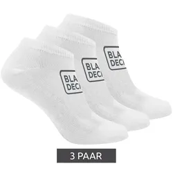 3 Paar BLACK+DECKER Quarter-Socken mit Logo-Details Arbeits-Strümpfe OEKO-TEX Standard 100 Sneaker-Socken BX/OBI1SLCX3BL3942 Weiß - 39-42