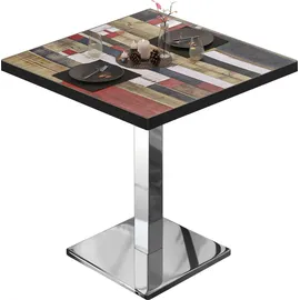 GGM Möbel Bistrotisch 60 x 60 x 72 cm Rot/Weiß
