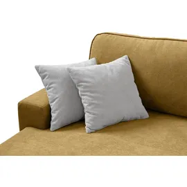 beautysofa Ecksofa TORRE - Links seite Eckcouch L-Form mit Schlaffunktion & Bettkasten - Senf (Velo626) - Gelb