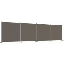 vidaXL 4-tlg. Paravent Anthrazit 698x180 cm Stoff