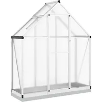 vidaXL Gewächshaus Aluminium Silber HKP 4 mm 1,0 m2