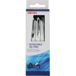 SIGMA Druck-Gelschreiber, schwarz, Strichstärke: 0.7 mm, nachfüllbar, 3 Stück