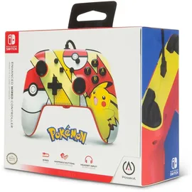 PowerA Pikachu Enhanced Wired Controller Rot Nintendo Switch