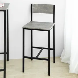 SoBuy Bartisch mit 2 Barhocker Sitzgruppe Grau, OGT27-HG
