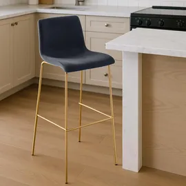 deluke Barhocker TENAR 43 x 48 x 100 cm Schwarz/Gold