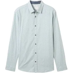 TOM TAILOR Herren Strukturiertes Hemd, blau, Print, Gr. XXL