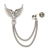 FIRETTI Brosche Schmuck Geschenk Ansteckschmuck Gliederkette Flügel glitzernd