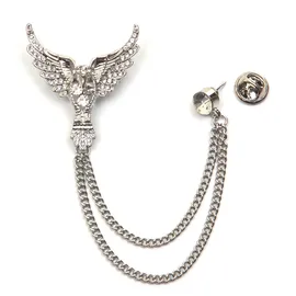 FIRETTI Brosche Schmuck Geschenk Ansteckschmuck Gliederkette Flügel glitzernd