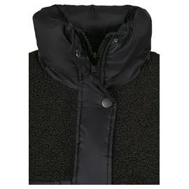 URBAN CLASSICS Ladies Sherpa Mix Puffer Jacket - schwarz