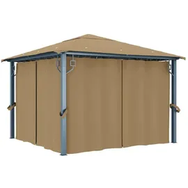 vidaXL Pavillon 3 x 3 m inkl. 4 Seitenteile Taupe
