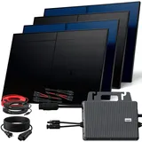 SUNNIVA® 2000W Balkonkraftwerk BIFAZIAL FULLBLACK komplett Steckdose TSUN 800W Wechselrichter, PV Solaranlage, 4x 500W Glas-Glas Solarmodule, inkl. 5m Kabel, Bluetooth WIFI, Komplettset