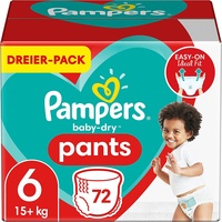 Pampers Windeln Pants Größe 6 (15+kg) Baby Dry, 72 Höschenwindeln, Einfaches An- und Ausziehen, Zuverlässige Trockenheit
