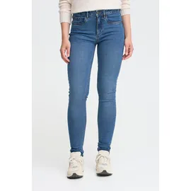 Oxmo Slim-fit-Jeans OXHelle", Damen, Gr. 27/30, Länge 30, blau (mid blau denim), Obermaterial: 68% Baumwolle CO. 27% Polyester PES. 3% Viskose CV. 2% Elasthan EL., Jeans Slim-fit-Jeans