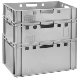 Buri Aufbewahrungsbox E3 60 x 40 x 30 cm 2-tlg. grau