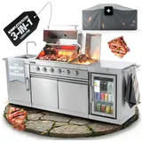 flammenwerk Outdoor Küche Gasgrill Edelstahl 6 Brenner weiß