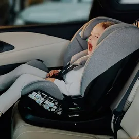 lionelo Autokindersitz Lavender i-Size ab 1 Jahr bis 12 Jahren, ab 9 kg bis 36 kg ISOFIX Breiter Einstellber Grau - Grau