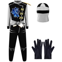 Katara Partyanzug Kinderkostüm Ninja Krieger für Jungs und Mädchen, mit Maske und Handschuhen, Fasching, Karneval, Halloween, Verkleidung weiß 140/152 - L