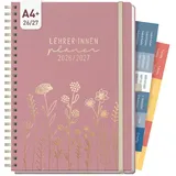 Häfft Lehrer-Planer Deluxe Fine Flowers rosé 2026/2027