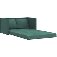 vidaXL Bodensofa, Klappbar Bodenbett Sofa mit Schlaffunktion, Schlafsofa Schlafsessel mit Metallgestell, Klappsofa Sofabett für Wohnzimmer Schlafzimmer, Dunkelgrün Stoff