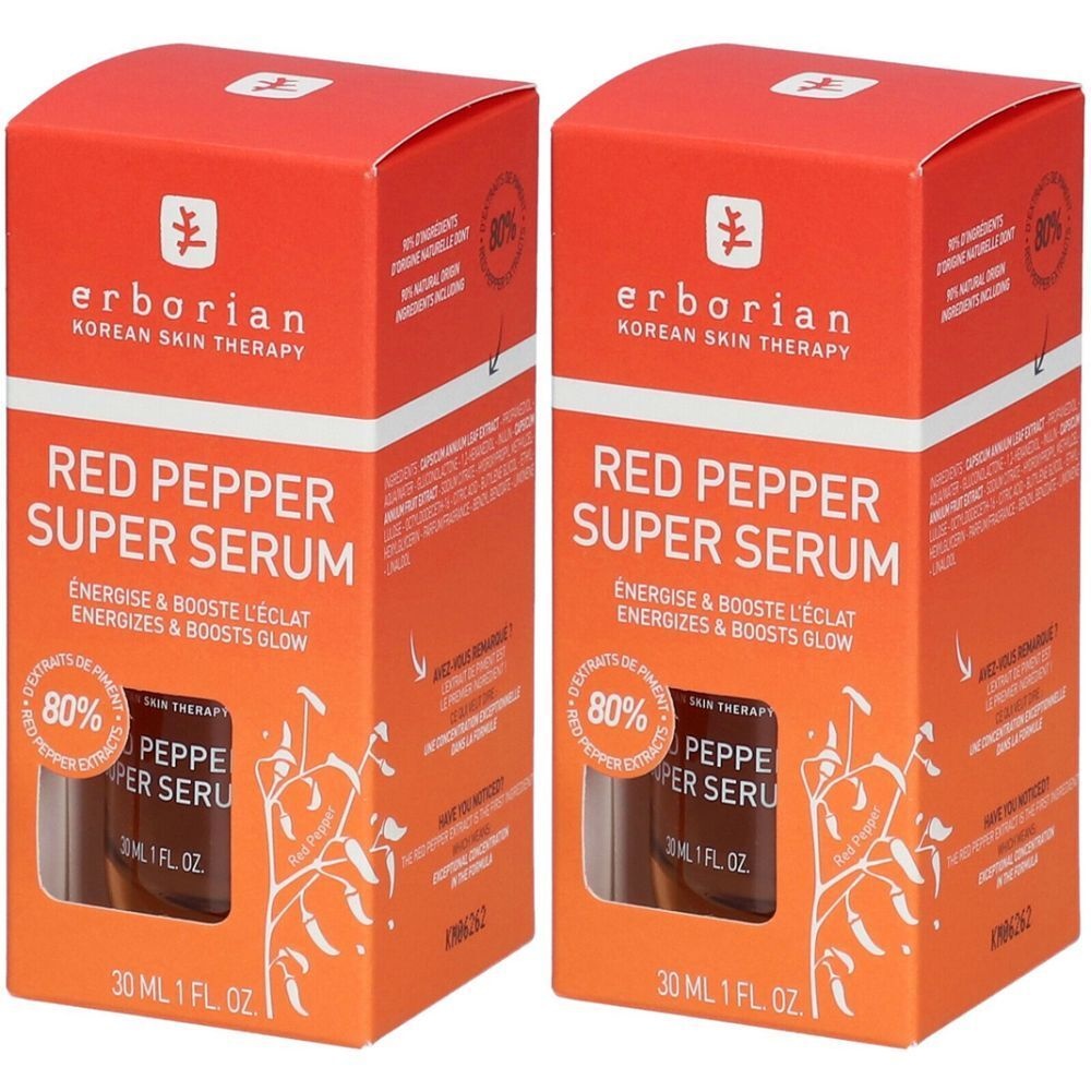 erborian Red Pepper Super Sérum - Sérum éclat 2x30 ml concentré