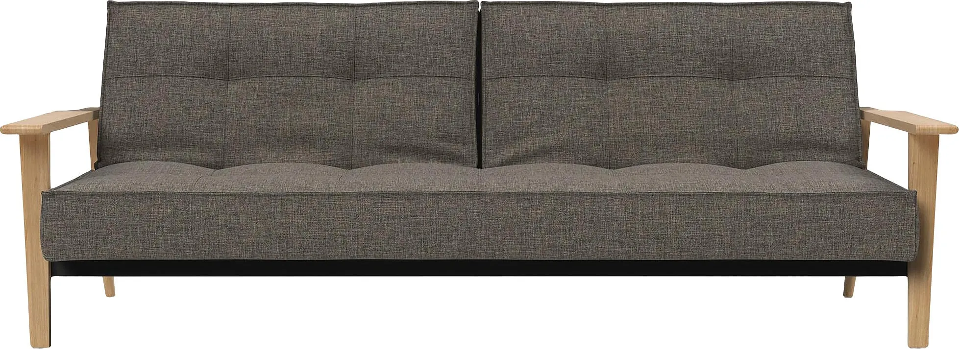 Schlafsofa INNOVATION LIVING TM "Splitback Frej, Dauerschlafsofa, bequem mit Federkernunterfederung", grau (dunkelgrau), B:234cm H:79cm T:90cm, Webstoff u00bbMIXED DANCEu00ab (100% Polyester), Webstoff fein u00bbFLASHTEXu00ab (100% Polyester), Sofas, mit stabilen Armlehnen, in skandinavischem Design