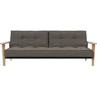 Schlafsofa INNOVATION LIVING TM "Splitback Frej, Dauerschlafsofa, bequem mit Federkernunterfederung" Sofas Gr. B/H/T: 234cm x 79cm x 90cm, Webstoff fein FLASHTEX, grau (dark grey) mit stabilen Armlehnen, in skandinavischem Design