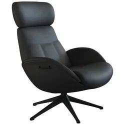 Relaxsessel FLEXLUX "Relaxchairs Elegant", schwarz (deep schwarz), B:90cm H:107cm T:89cm, Sessel, Premium Komfort, Rücken- & Kopfteilverstellung, drehbar, Fuß schwarz