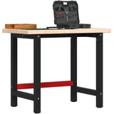 vidaXL Werkbank 100x60x83 cm Massivholz Eiche Rechteckig