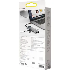 Baseus Metal Gleam USB-C 11 Ports), Dockingstation + USB Hub Grau