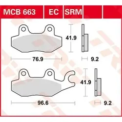 TRW Bremsbelagsatz MCB663EC Bremsbeläge,Bremsklötze,Bremssteine,Bremsbeläge & Bremsbelagsatz,Bremsklötze & Bremsbelagsatz