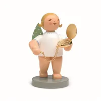 Wendt & Kühn Begleiter, Engel mit Taschenuhr vergoldet