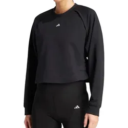 adidas Power Hidden Racerback Overlay Damen Crop-Pullover nachhaltiger kurzer Rundhals-Pullover mit AEROREADY-Technologie 47725214 Schwarz - XL