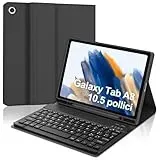 IVEOPPE Samsung Galaxy Tab A8 Hülle mit Tastatur, Tastatur für Samsung Tab A8 10.5" 2022/2021, Bluetooth QWERTZ Layout Tastatur mit Stifthalter Galaxy Tab A8 10.2 Zoll, Schwarz