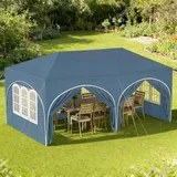 3x6 M Pavillon (inkl. 6 Seitenteile) – Wasserabweisendes Partyzelt – Blau