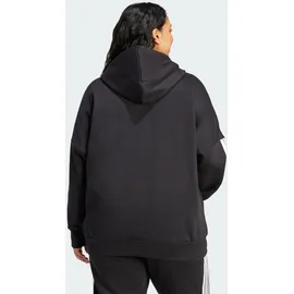 adidas Essentials 3-Streifen Full-Zip Fleece Kapuzenjacke Herren Schwarz/Weiß 2X