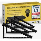 2x 114 cm Solarpanel Halterung schwarz Solarmodul Befestigung Aufständerung 45 Zoll - Schwarz