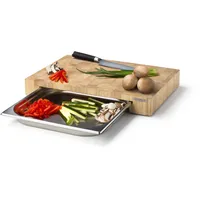 Continenta Schneidebrett mit Edelstahl-Schublade 48 x 32,5 cm