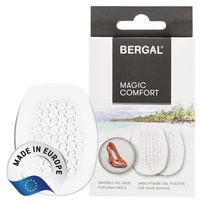 Bergal Magic Comfort Silikon-Pads, dünn, 1 Paar, transparent, selbstklebend, Fusspolster, Vorfußpolster, Gelpolster für mehr Komfort in Damen-Schuhen, rutschfest, one-size