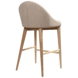 miliboo Skandinavische Barhocker Stoff beige 2er-Pack
